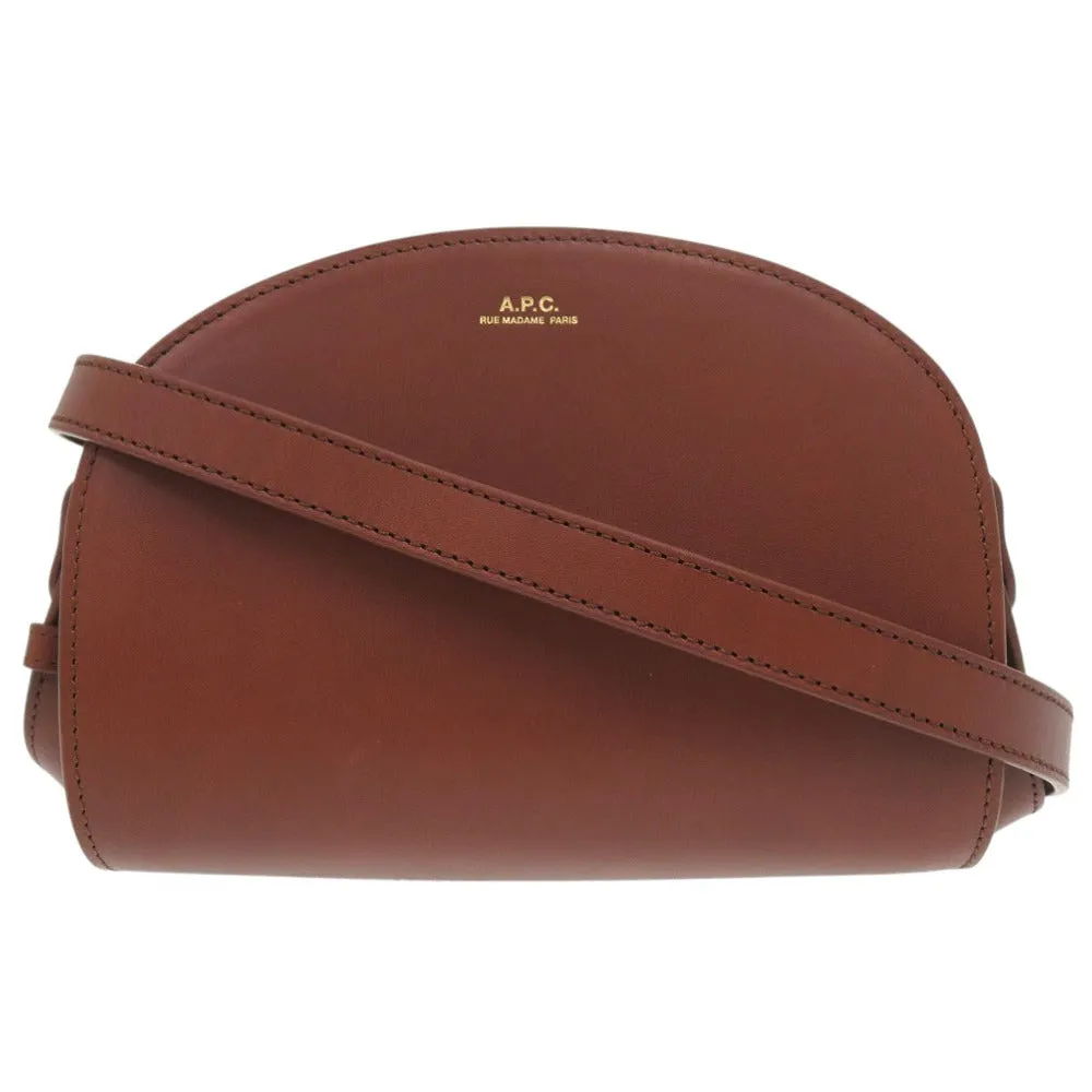 A.P.C. Shoulder Bag PXAWVF61392CAD leather Brown SAC DEMI LUNE MINI HALF MOON BAG