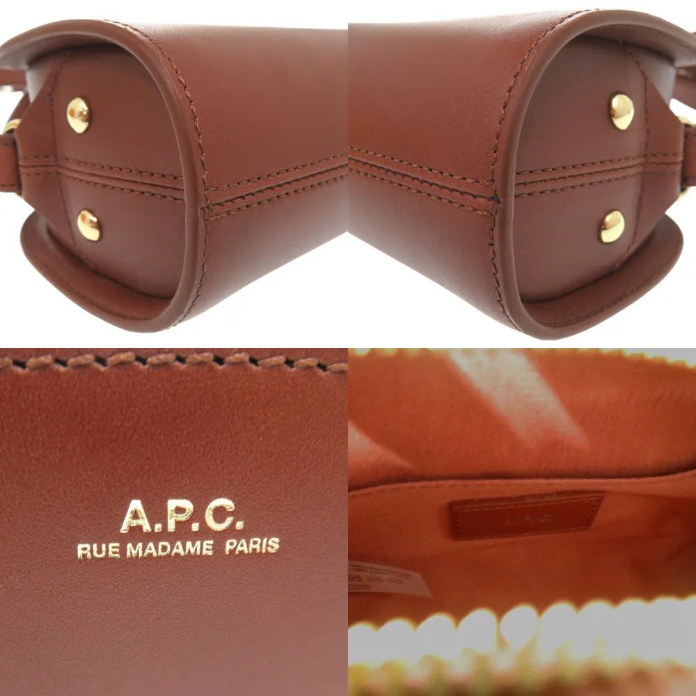 A.P.C. Shoulder Bag PXAWVF61392CAD leather Brown SAC DEMI LUNE MINI HALF MOON BAG