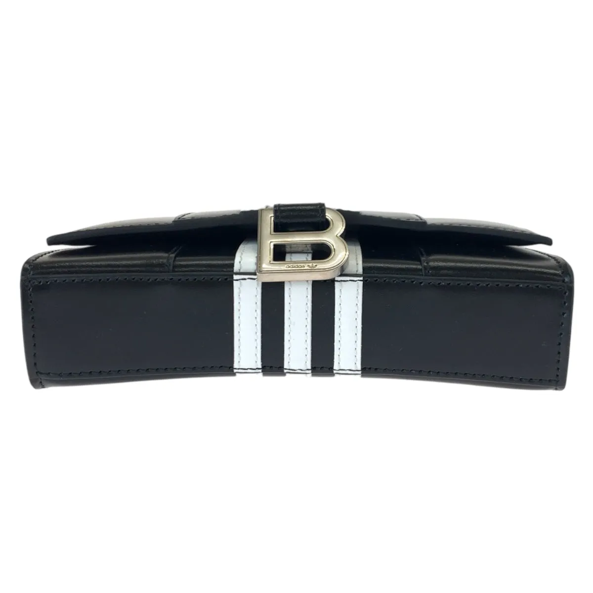 BALENCIAGA Long Wallet Purse 2304BLSJJ BAL3145 leather Black White Chain wallet Shoulder Bag Adidas collaboration Hourglass Hourglass Wallet On Chain Women Used