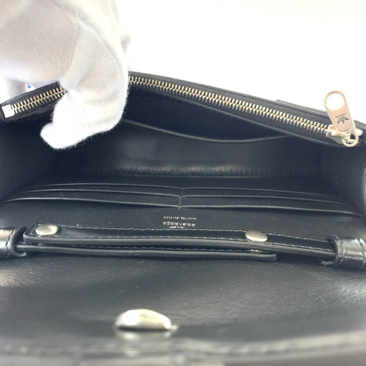 BALENCIAGA Long Wallet Purse 2304BLSJJ BAL3145 leather Black White Chain wallet Shoulder Bag Adidas collaboration Hourglass Hourglass Wallet On Chain Women Used