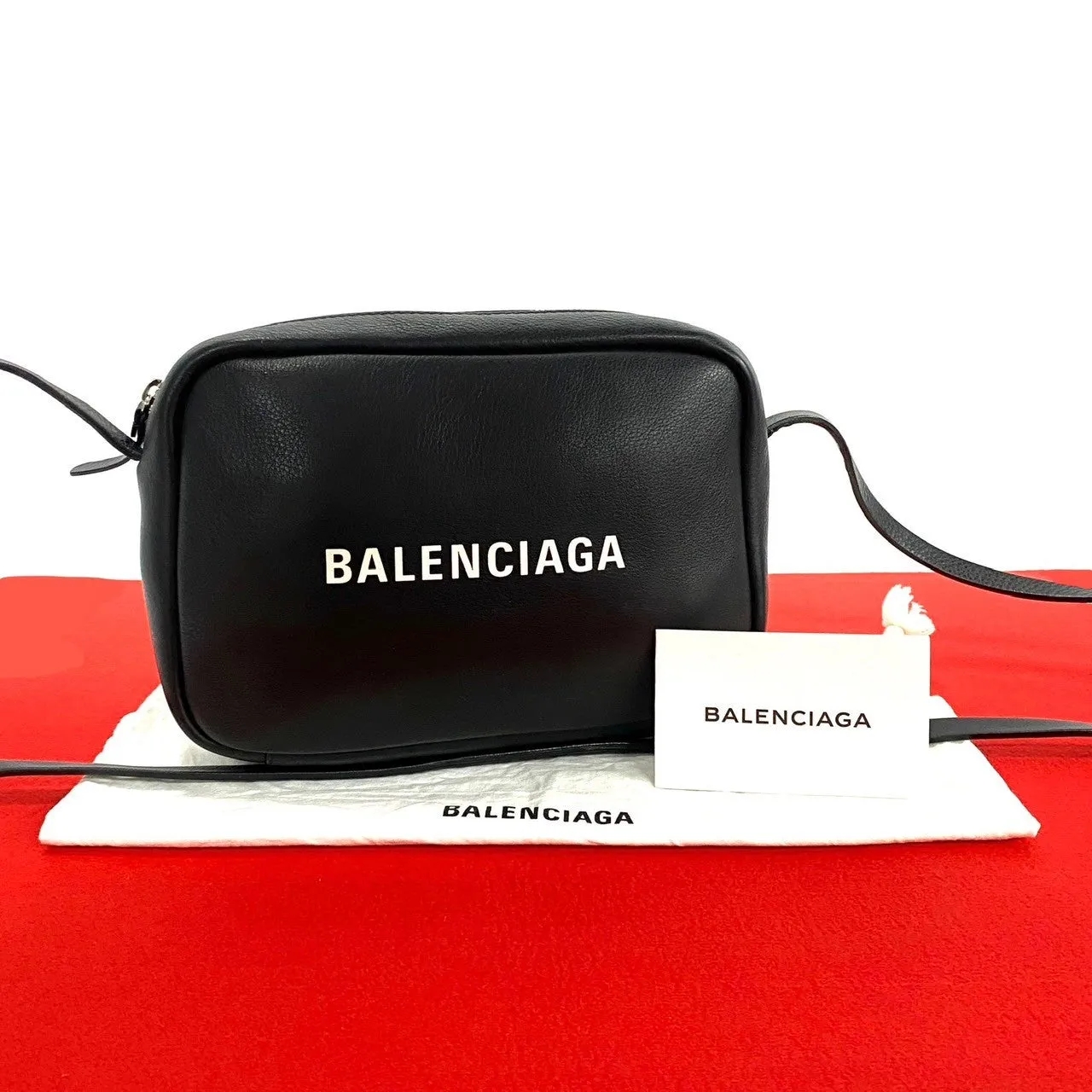 BALENCIAGA Shoulder Bag leather black Everyday camera bag Women Used
