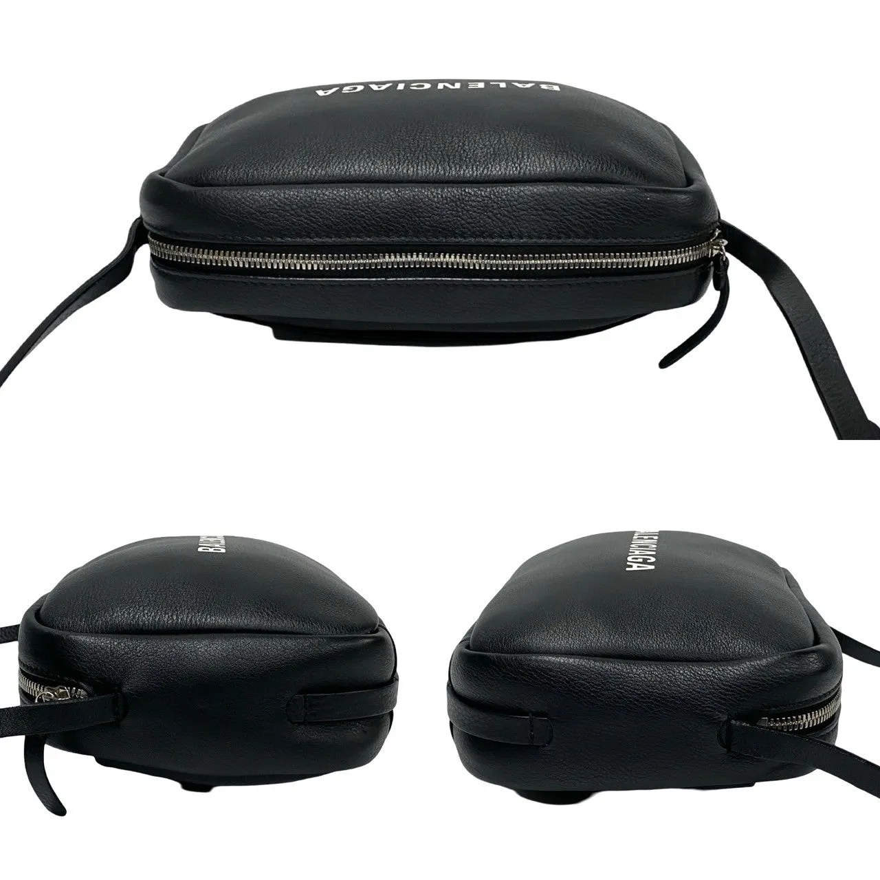 BALENCIAGA Shoulder Bag leather black Everyday camera bag Women Used
