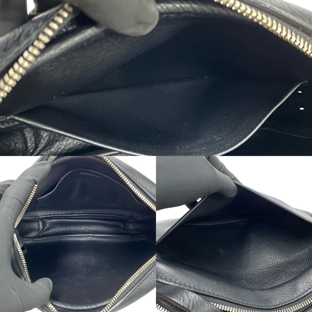 BALENCIAGA Shoulder Bag leather black Everyday camera bag Women Used