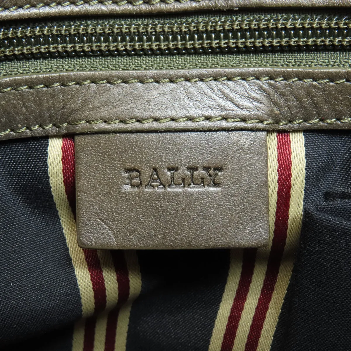 BALLY Shoulder Bag leather Brown Striped Shoulder
