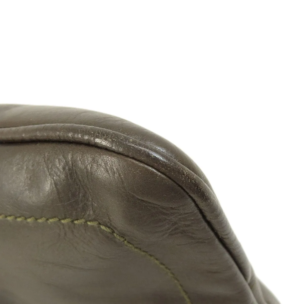 BALLY Shoulder Bag leather Brown Striped Shoulder