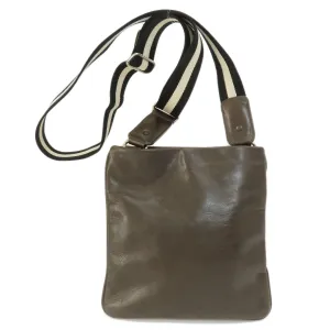 BALLY Shoulder Bag leather Brown Striped Shoulder