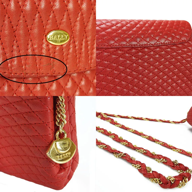 BALLY Shoulder Bag leather Red