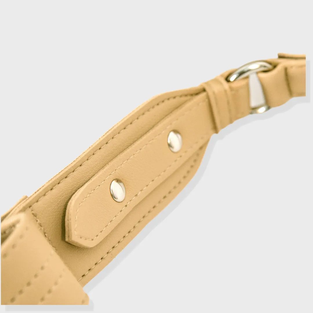 BOOM VEGAN LEATHER CROSSBODY BAG BEIGE