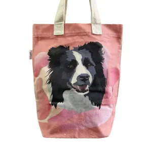 Border Collie Dog Art Print Cotton Tote Bag