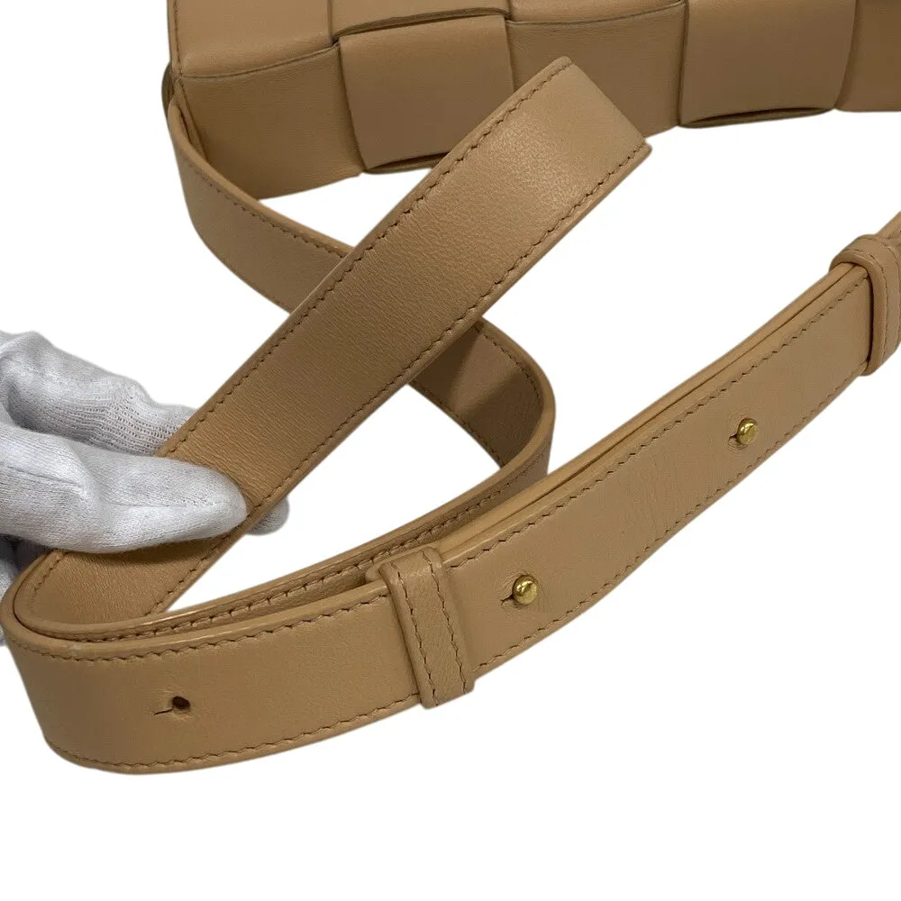 BOTTEGAVENETA Shoulder Bag leather beige INTRECCIATO Cassette