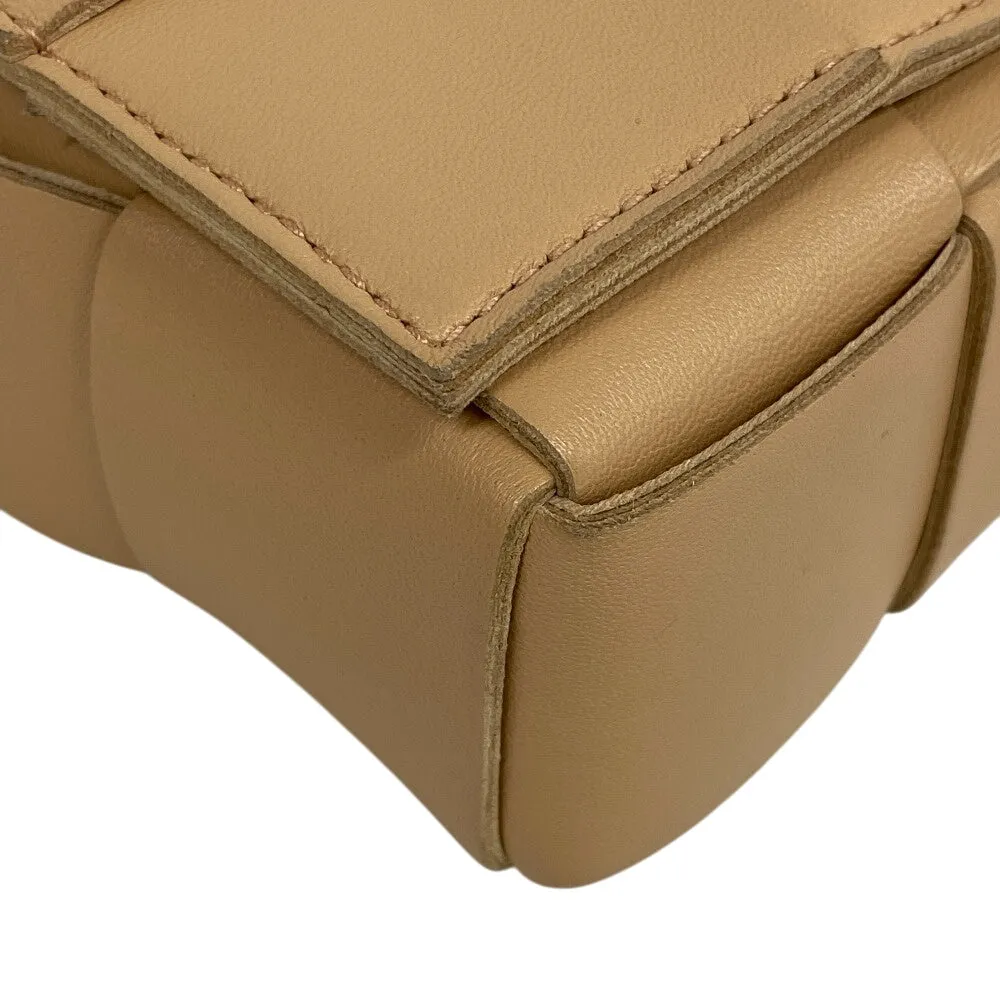 BOTTEGAVENETA Shoulder Bag leather beige INTRECCIATO Cassette