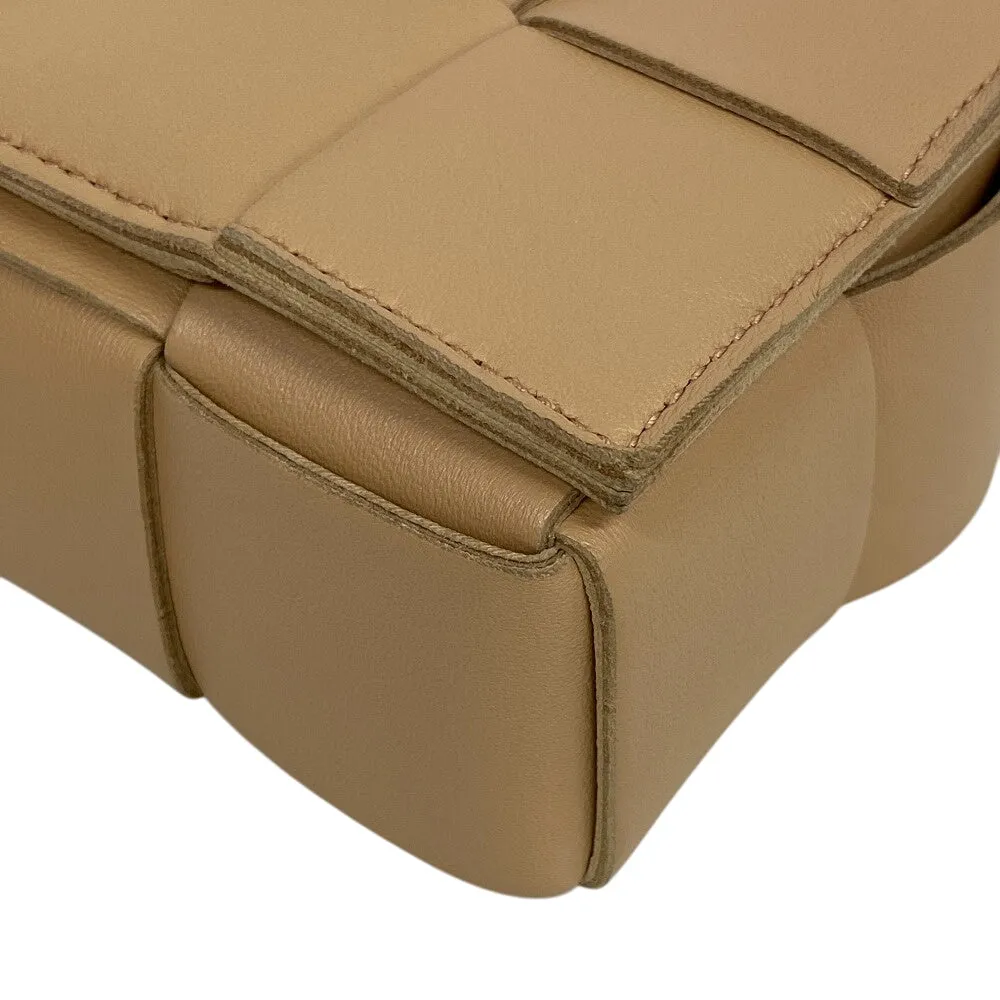 BOTTEGAVENETA Shoulder Bag leather beige INTRECCIATO Cassette