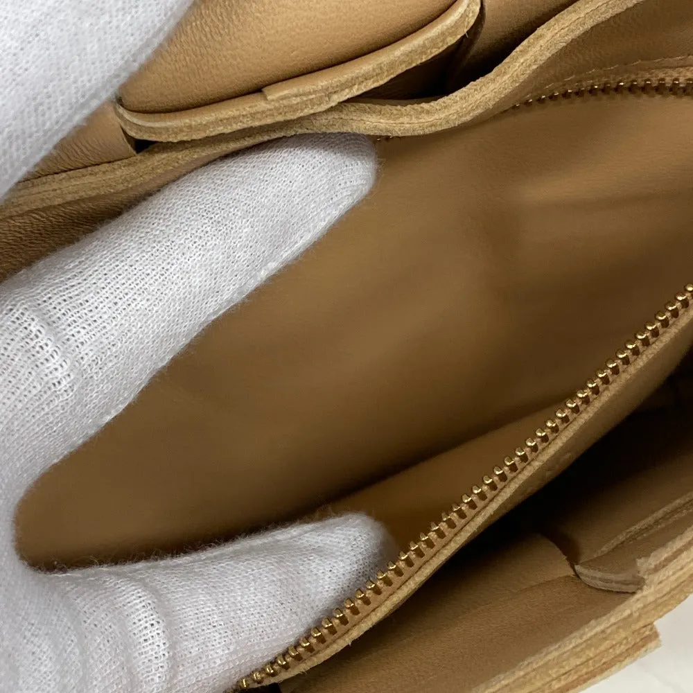 BOTTEGAVENETA Shoulder Bag leather beige INTRECCIATO Cassette
