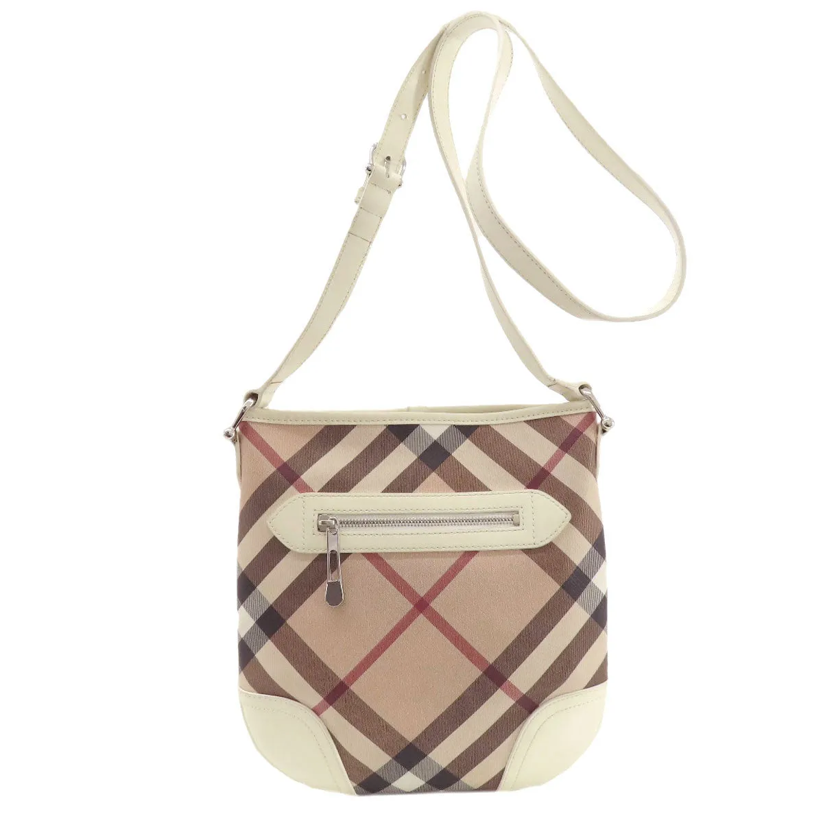 BURBERRY Shoulder Bag PVC beige Nova Check Women Used