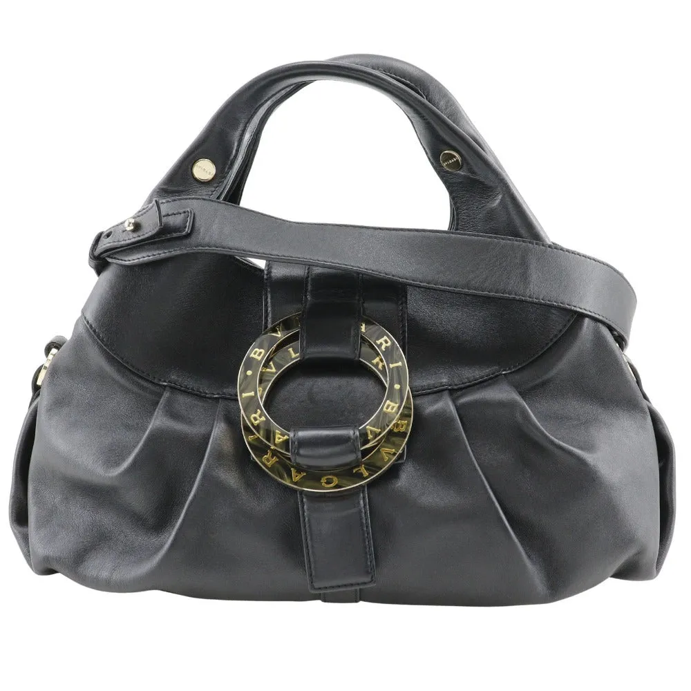 BVLGARI Handbag leather black 2WAYShoulder Chandra Women Used