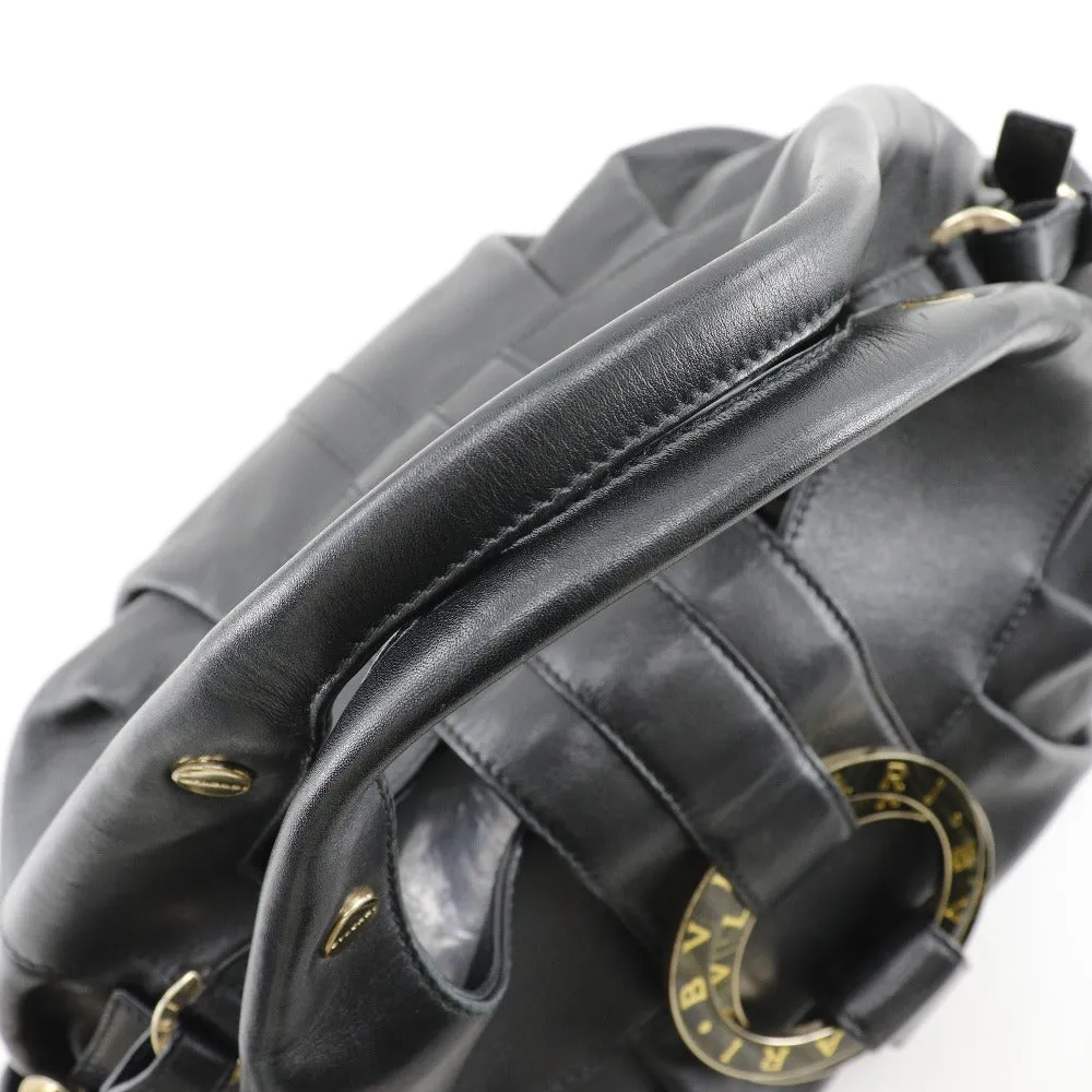 BVLGARI Handbag leather black 2WAYShoulder Chandra Women Used
