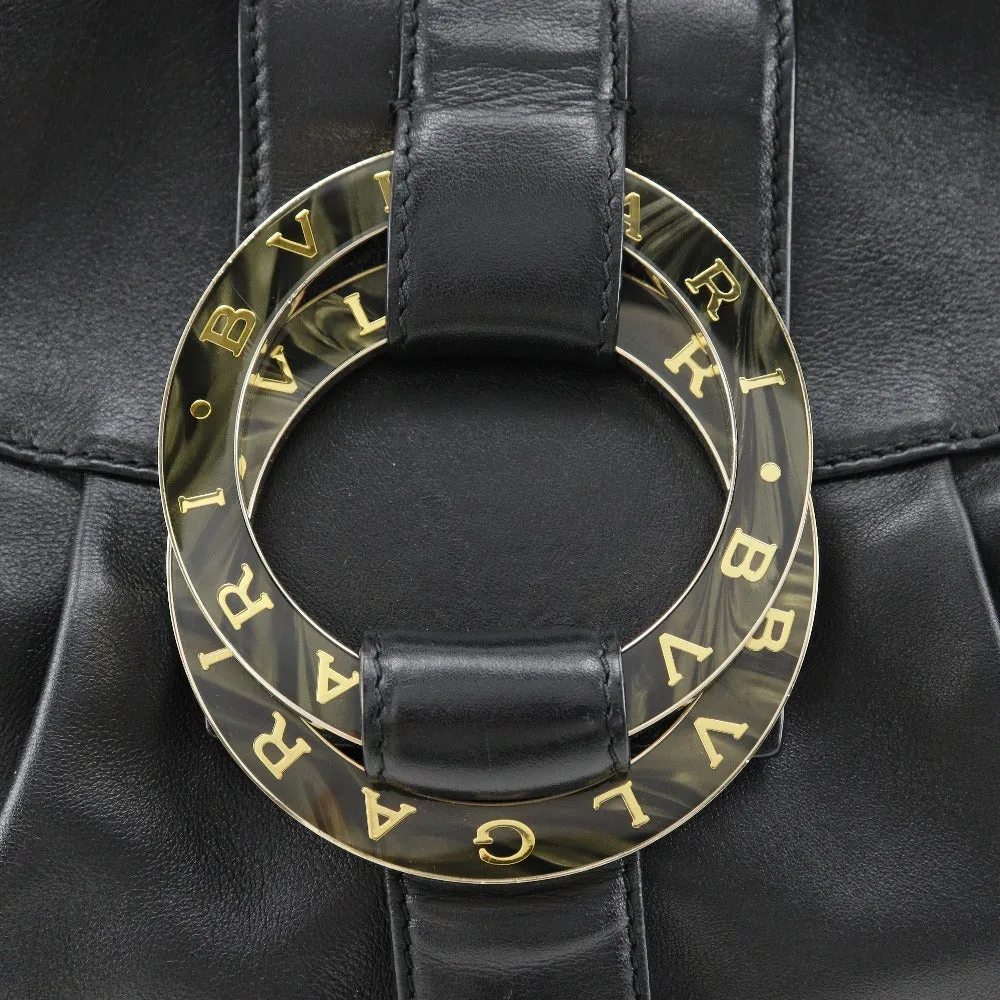BVLGARI Handbag leather black 2WAYShoulder Chandra Women Used