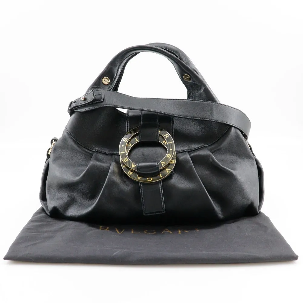 BVLGARI Handbag leather black 2WAYShoulder Chandra Women Used