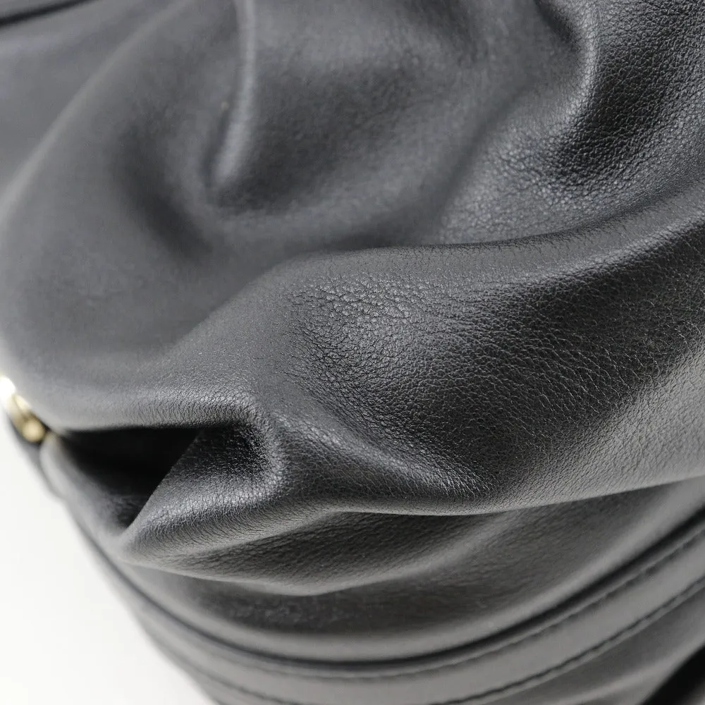 BVLGARI Handbag leather black 2WAYShoulder Chandra Women Used