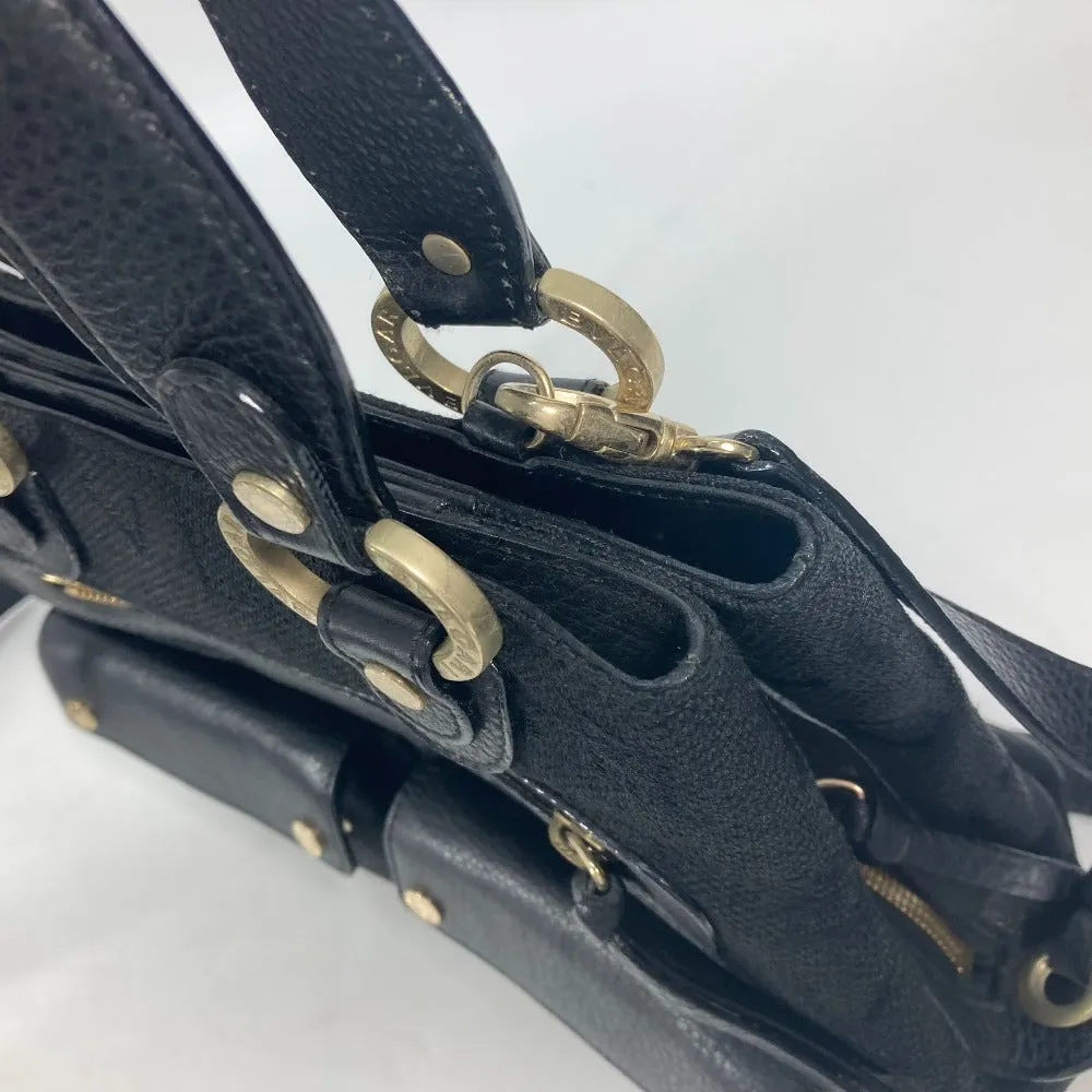 BVLGARI Handbag Leather / canvas black Bag Shoulder Bag Tote Bag Logo mania Women Used