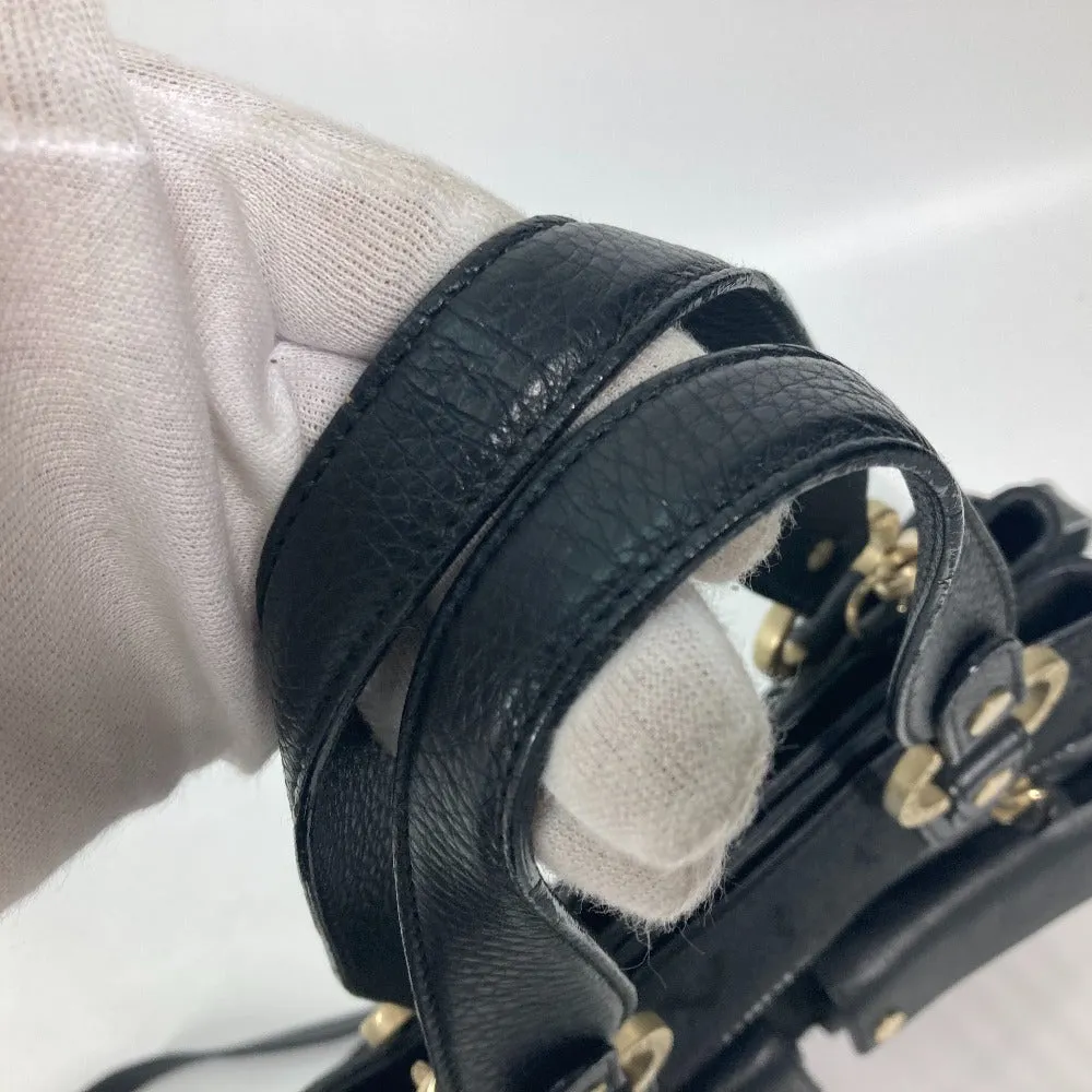 BVLGARI Handbag Leather / canvas black Bag Shoulder Bag Tote Bag Logo mania Women Used