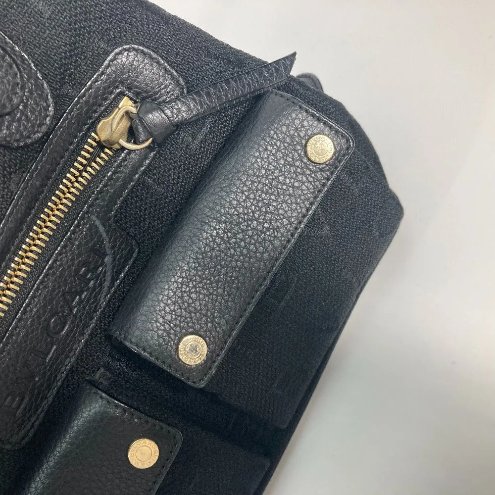 BVLGARI Handbag Leather / canvas black Bag Shoulder Bag Tote Bag Logo mania Women Used
