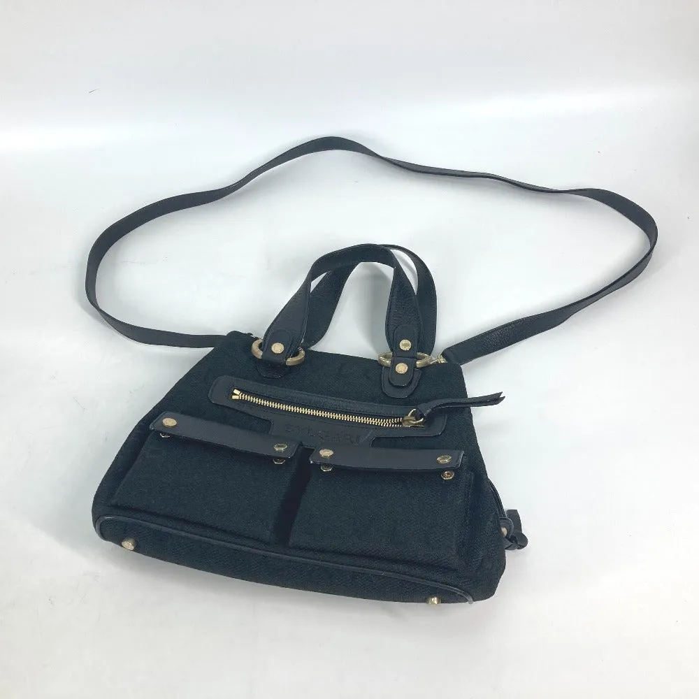 BVLGARI Handbag Leather / canvas black Bag Shoulder Bag Tote Bag Logo mania Women Used