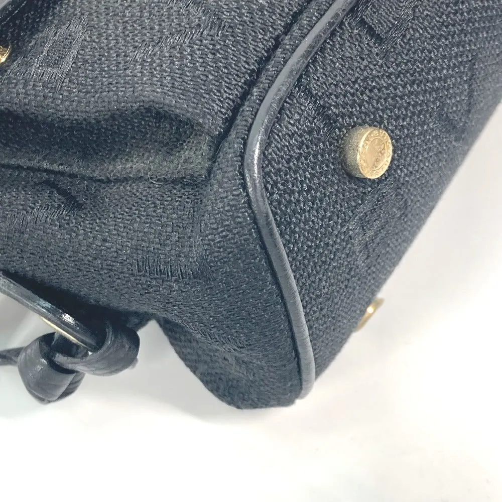 BVLGARI Handbag Leather / canvas black Bag Shoulder Bag Tote Bag Logo mania Women Used