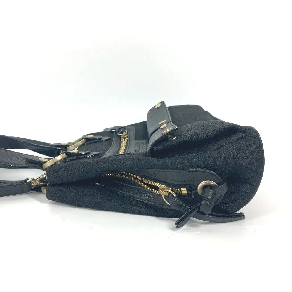 BVLGARI Handbag Leather / canvas black Bag Shoulder Bag Tote Bag Logo mania Women Used
