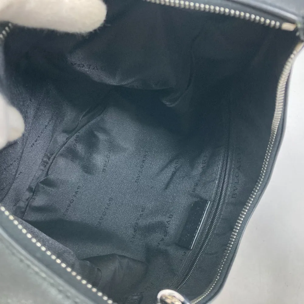 BVLGARI Shoulder Bag Model number unknown Canvas / leather black Shoulder denim Logomania Ascot Women Used