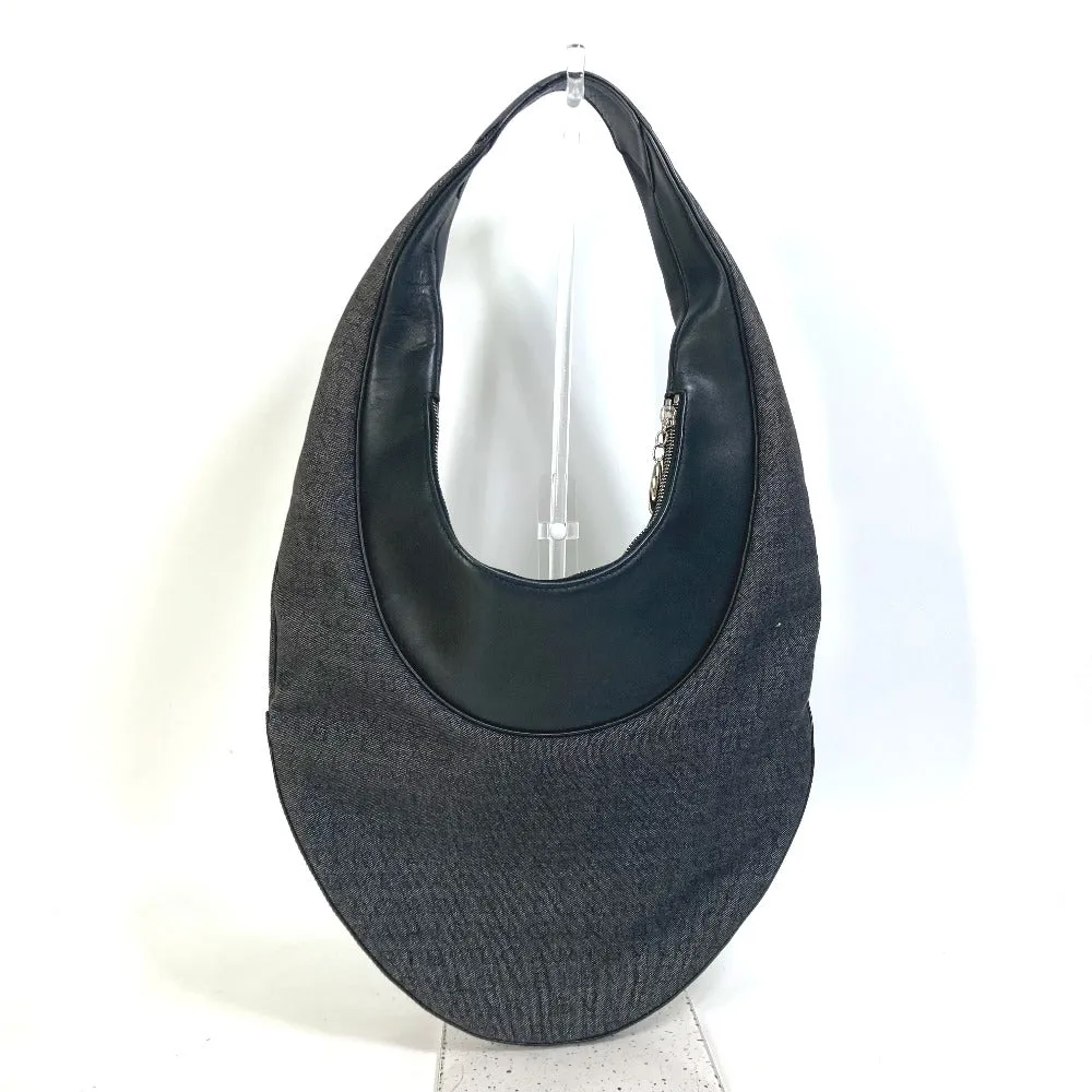 BVLGARI Shoulder Bag Model number unknown Canvas / leather black Shoulder denim Logomania Ascot Women Used