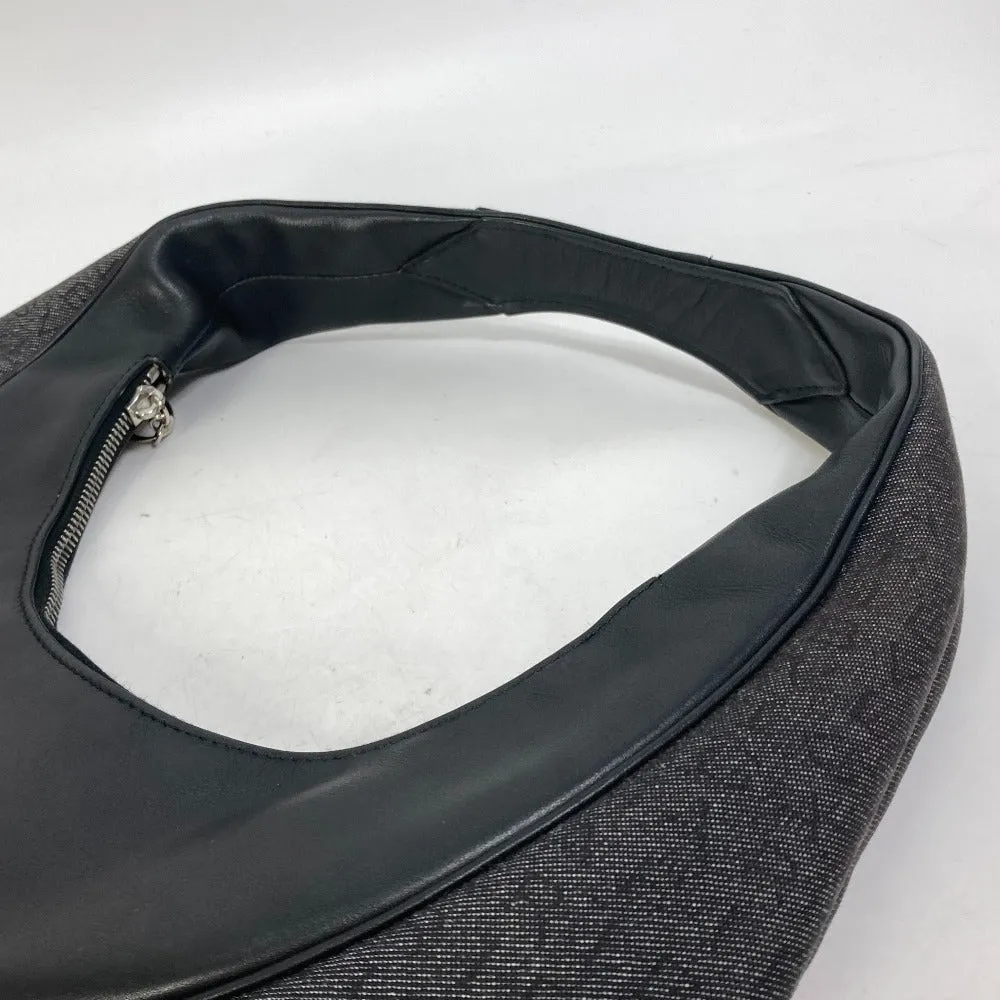 BVLGARI Shoulder Bag Model number unknown Canvas / leather black Shoulder denim Logomania Ascot Women Used