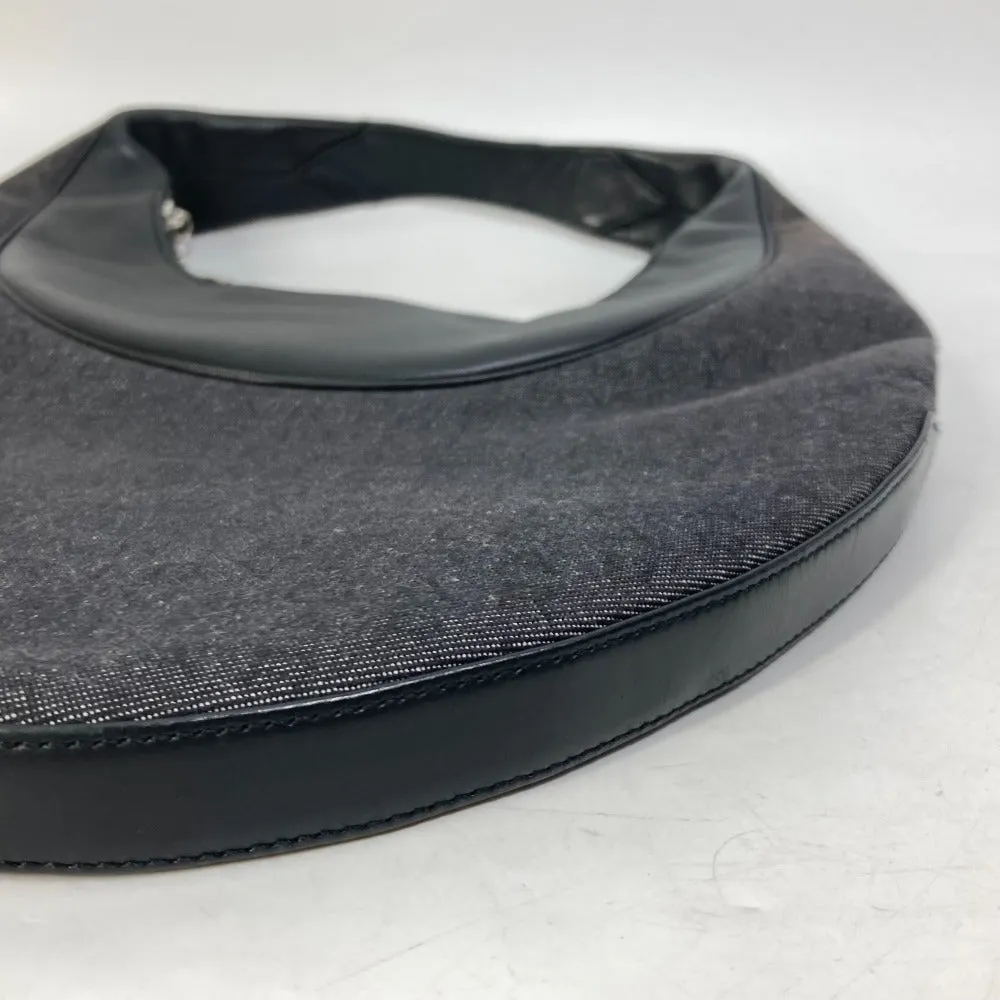 BVLGARI Shoulder Bag Model number unknown Canvas / leather black Shoulder denim Logomania Ascot Women Used