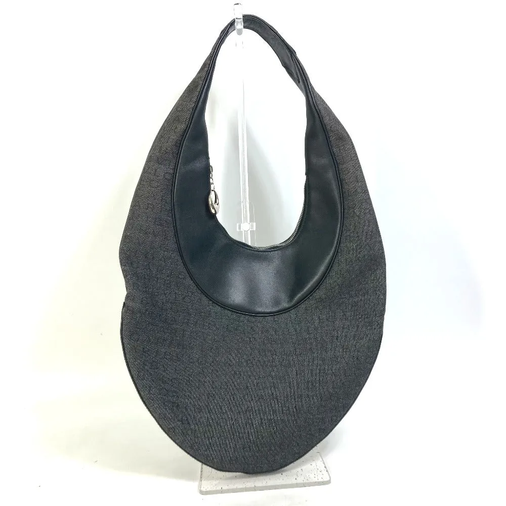 BVLGARI Shoulder Bag Model number unknown Canvas / leather black Shoulder denim Logomania Ascot Women Used
