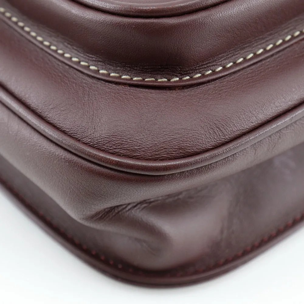 CARTIER Shoulder Bag Calfskin Bordeaux vintage Must Line Women Used