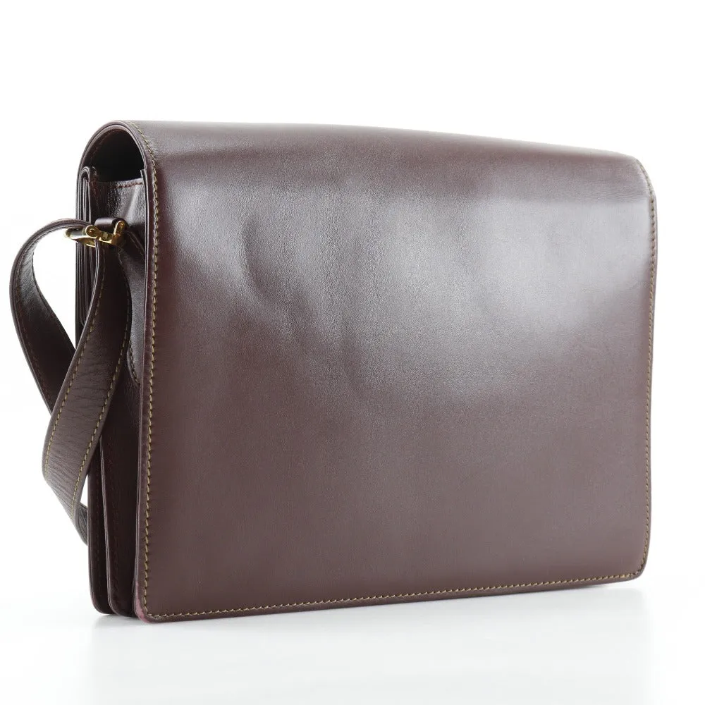 CARTIER Shoulder Bag Calfskin Bordeaux vintage Must Line Women Used