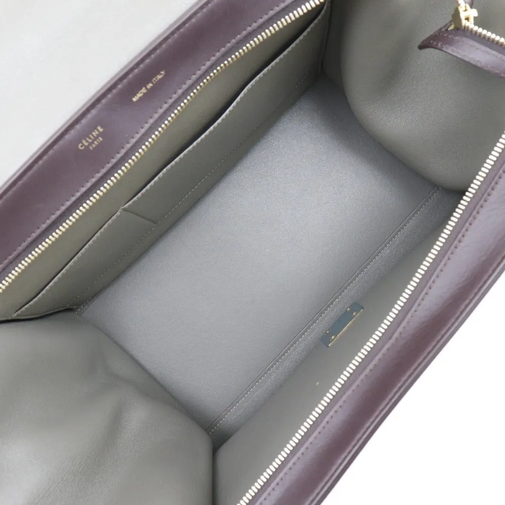 CELINE Handbag Calfskin, suede Brown / Gray 2WAYShoulder Trapeze Women Used