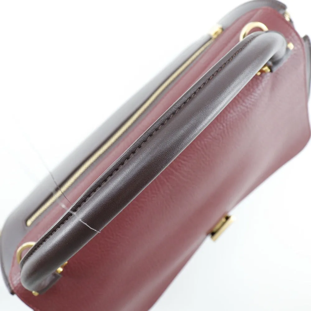 CELINE Handbag Calfskin, suede Brown / Gray 2WAYShoulder Trapeze Women Used