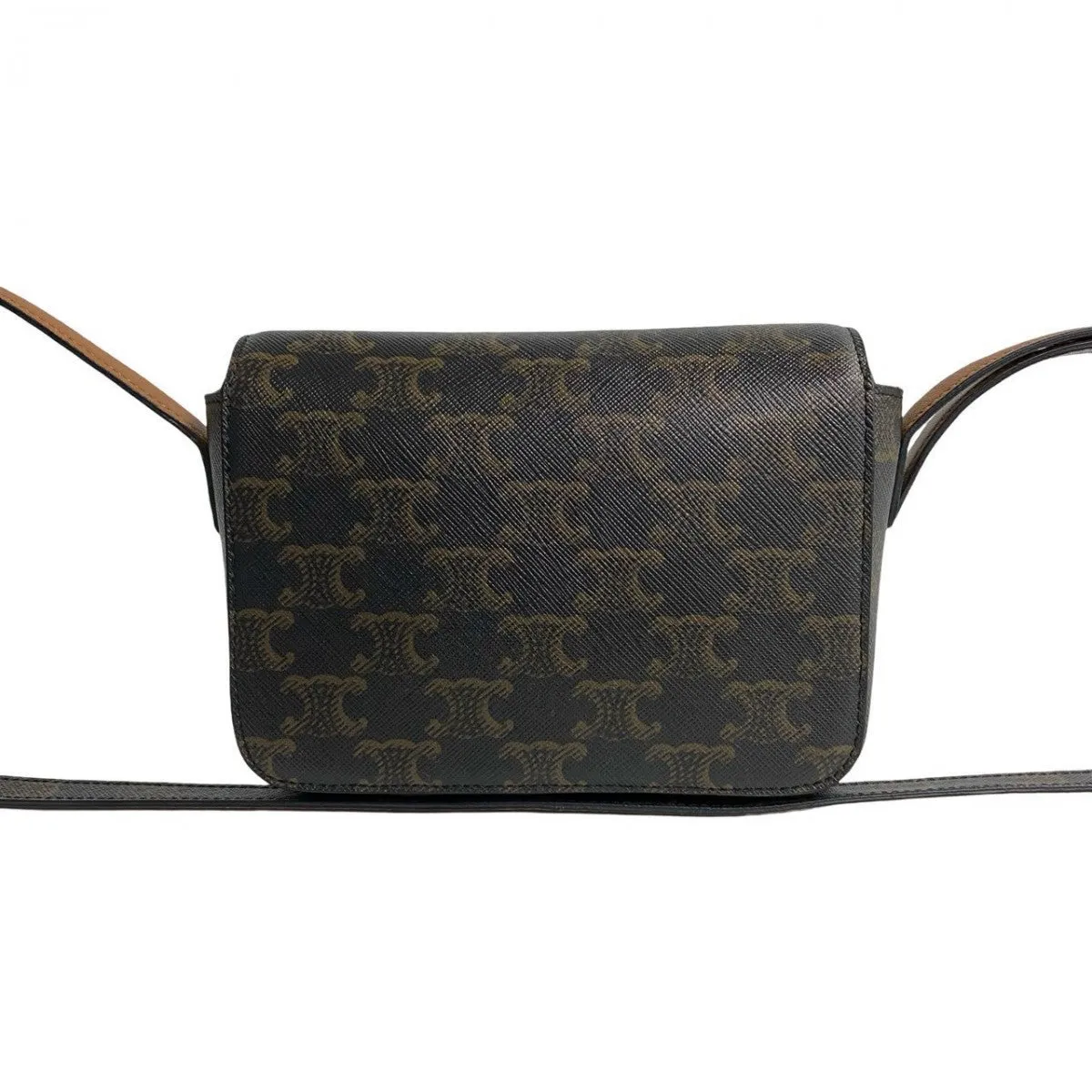 CELINE Shoulder Bag leather Brown Triomphe Mini Shoulder