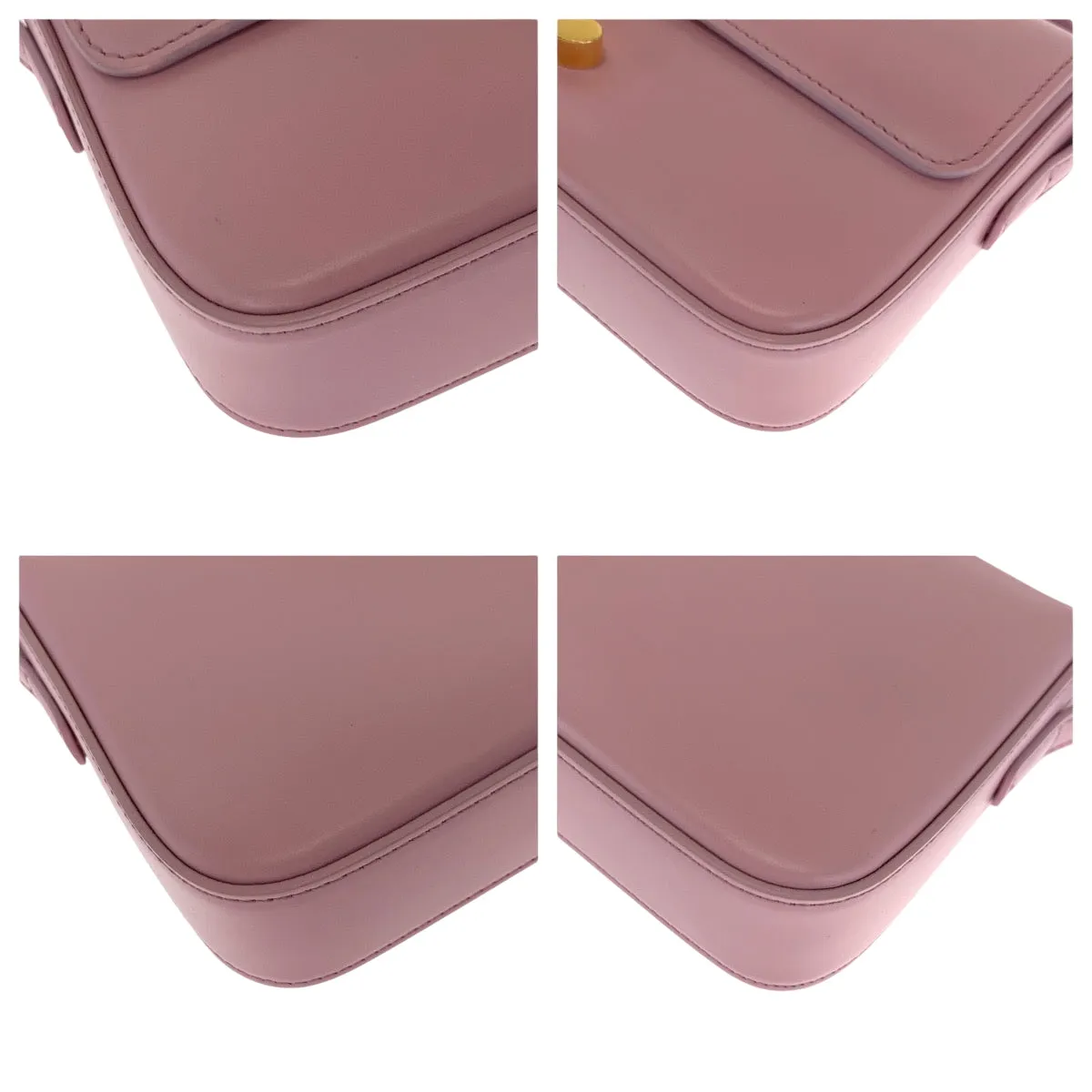 CELINE Shoulder Bag leather Pink Gold Metal Triomphe