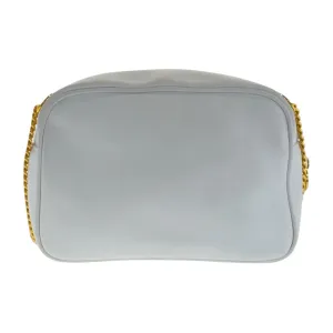 CELINE Shoulder Bag leather White GoldMetal Triomphe