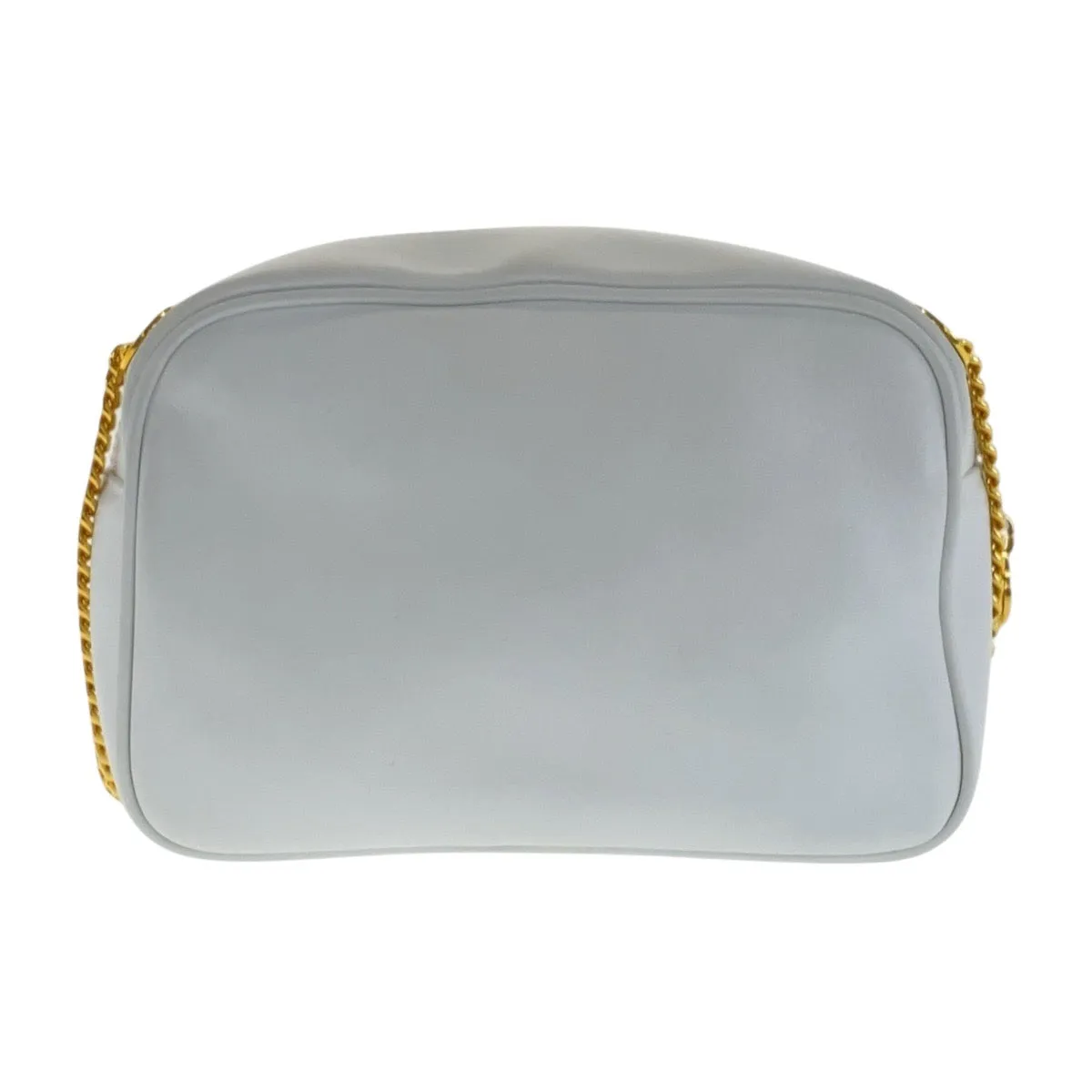 CELINE Shoulder Bag leather White GoldMetal Triomphe