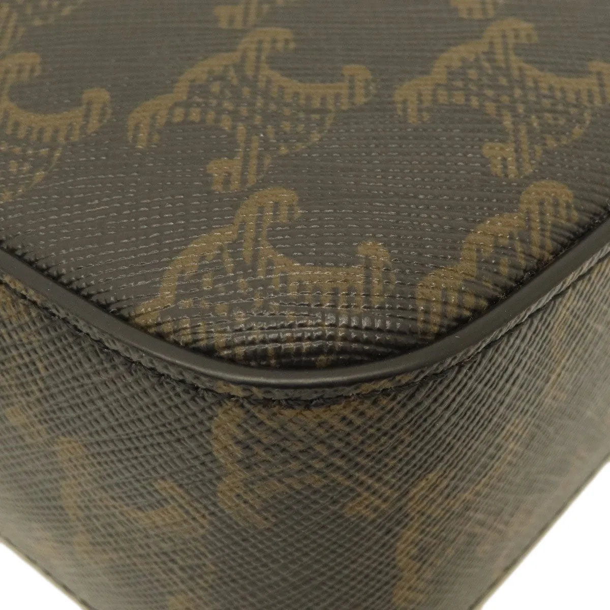 CELINE Shoulder Bag PVC Brown Triomphe