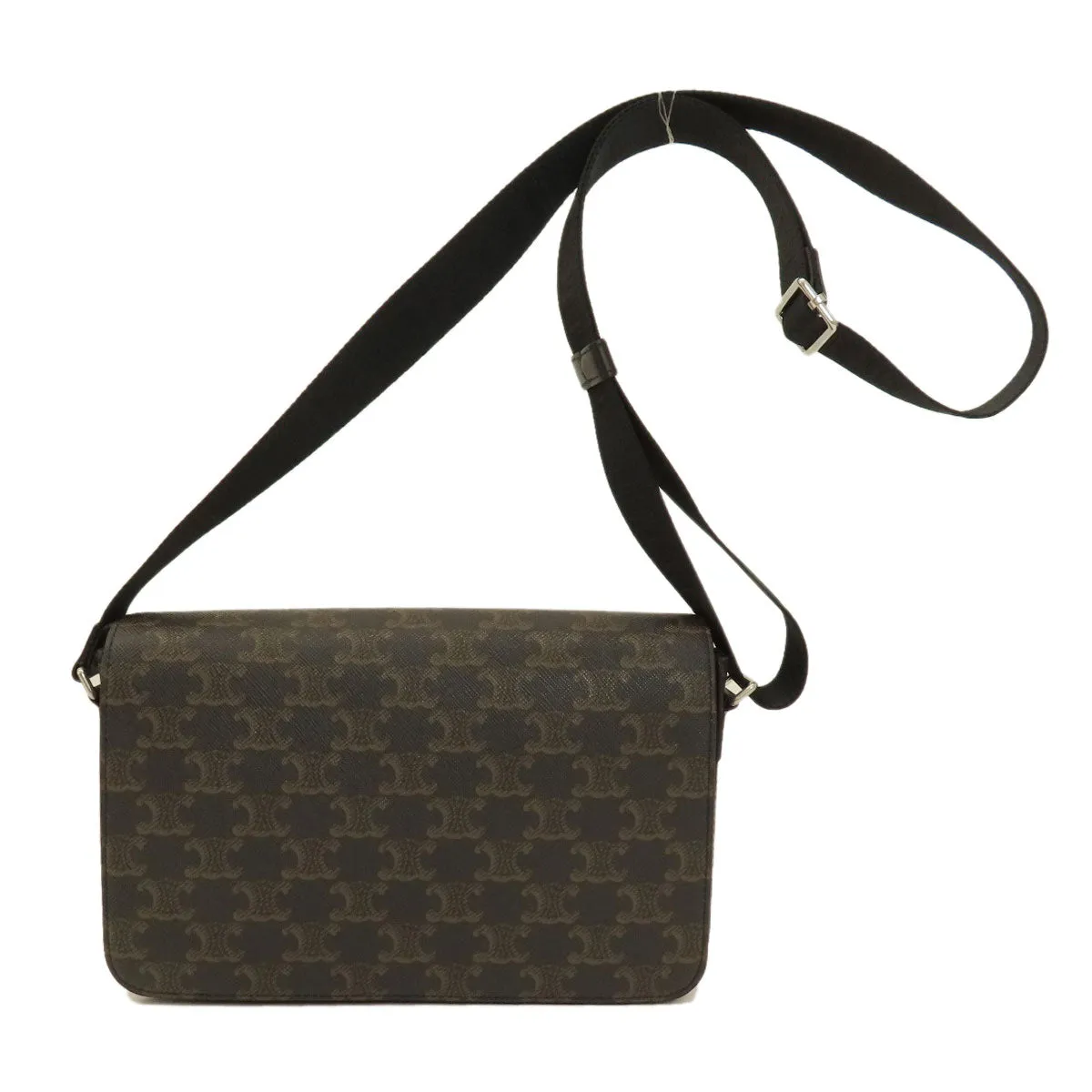 CELINE Shoulder Bag PVC Brown Triomphe