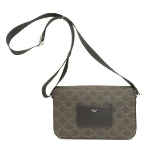 CELINE Shoulder Bag PVC Brown Triomphe