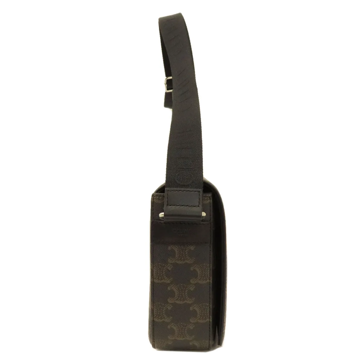 CELINE Shoulder Bag PVC Brown Triomphe