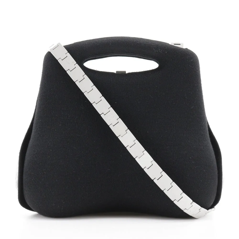 CHANEL Handbag cotton black 2WAYShoulder 2005 Premium Edition Hip bag Women Used