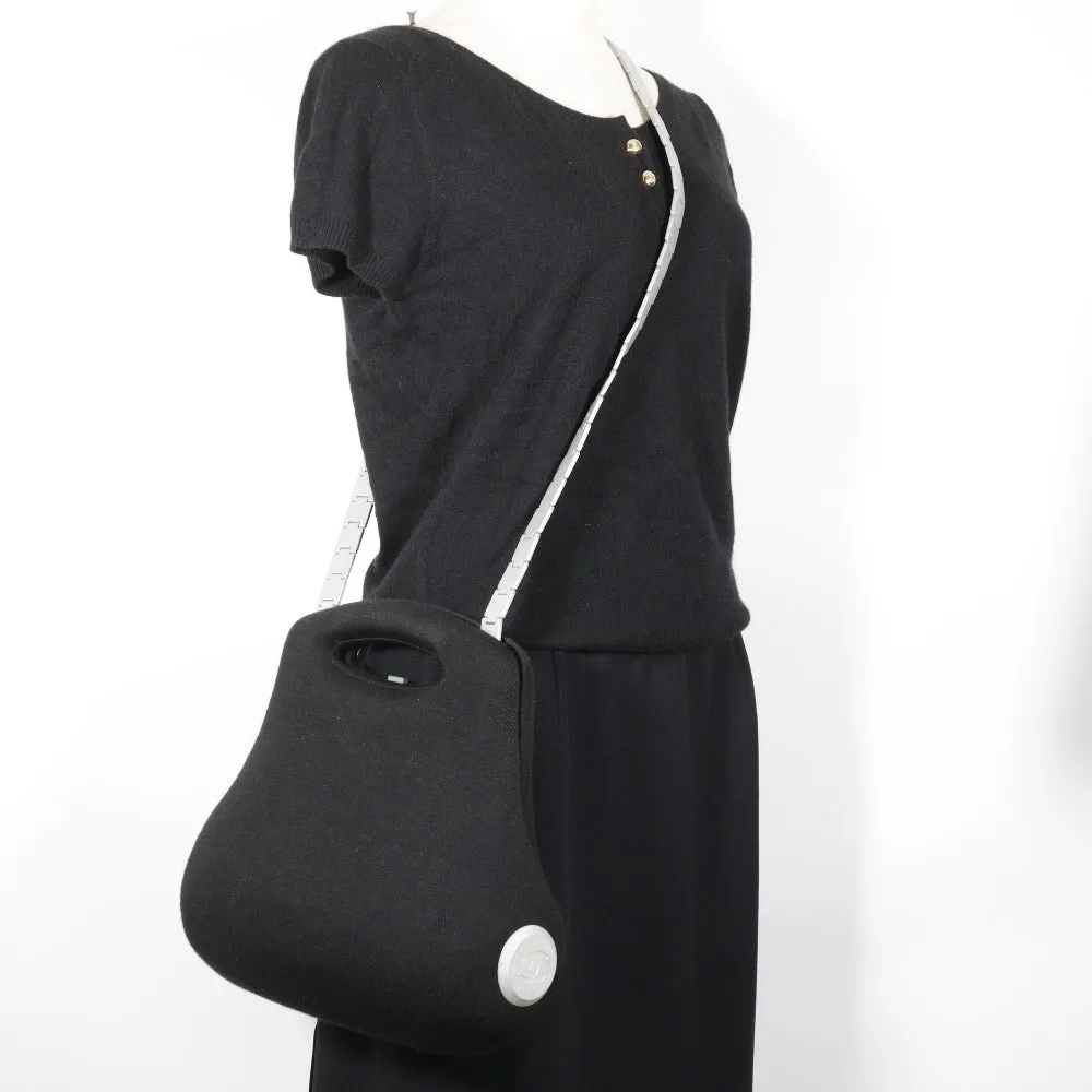 CHANEL Handbag cotton black 2WAYShoulder 2005 Premium Edition Hip bag Women Used