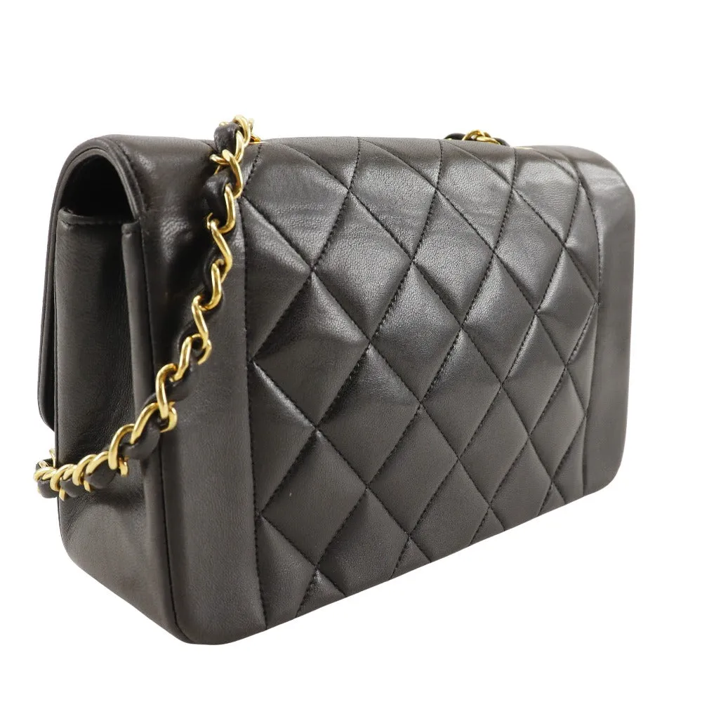 CHANEL Shoulder Bag A01164 lambskin black Matrasse ChainShoulder diana flap 22 Women Used