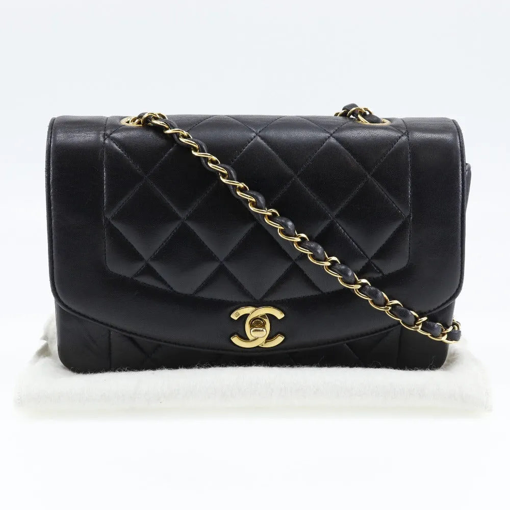 CHANEL Shoulder Bag A01164 lambskin black Matrasse ChainShoulder diana flap 22 Women Used